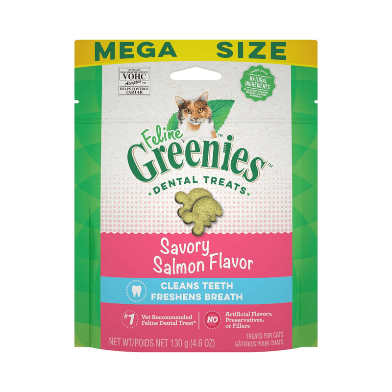 Greenies Cat Dental Treats - Savory Salmon Flavor (4.6 oz)
