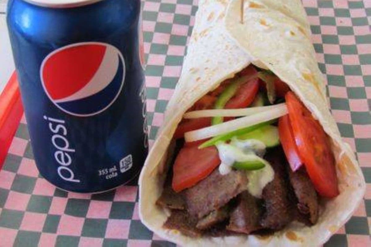 Regular Classic Donair and Can of pop