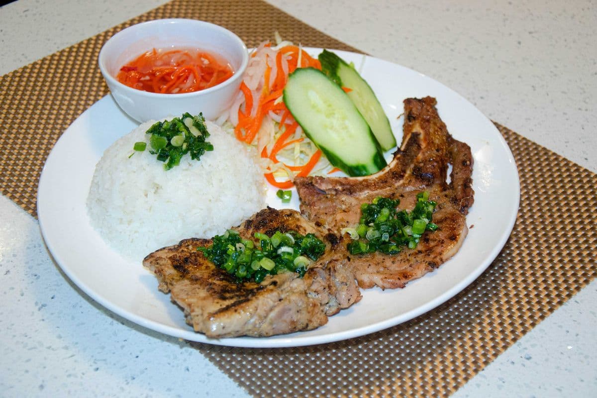 46. Grilled Lemongrass Chicken and Pork Chop