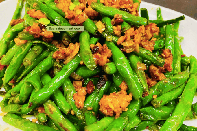 48d. Pork Wok-Fried Spicy Green Beans 猪肉乾扁四季豆