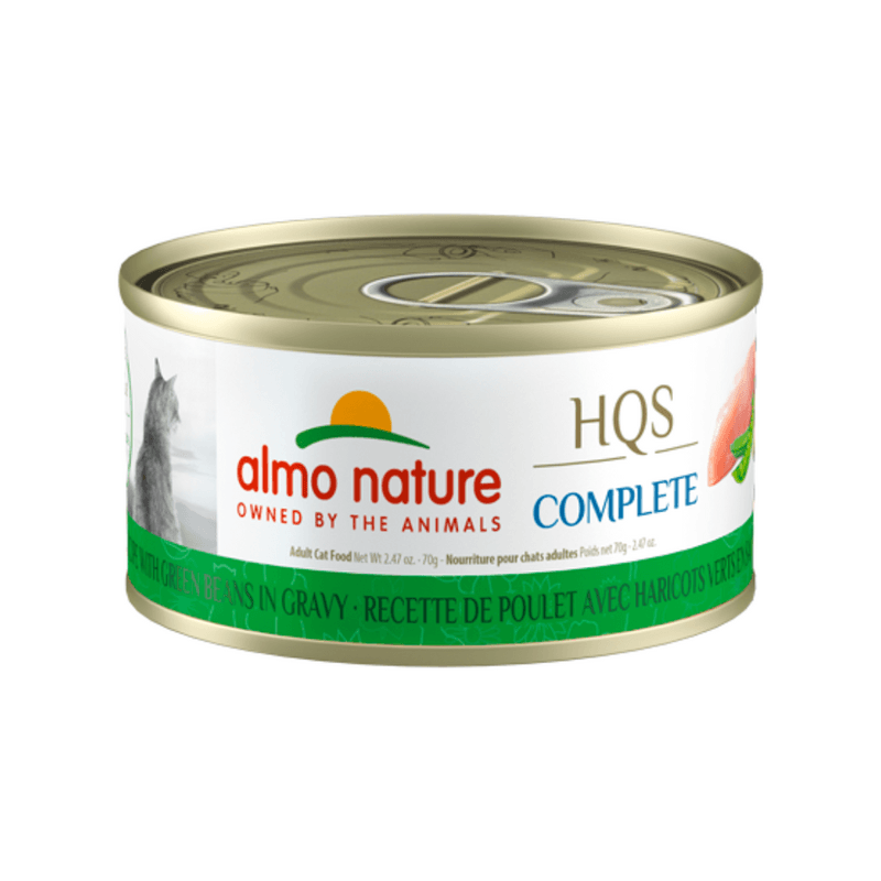 Almo Nature Wet Cat Food - HQS Complete Chicken with Green Bean in Gravy Canned (70 g)