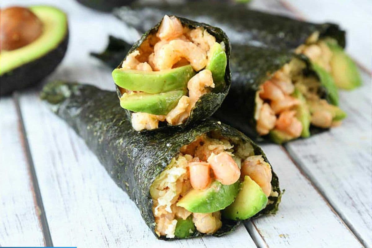 62.Breaded shrimp/Avocado Hand Roll
