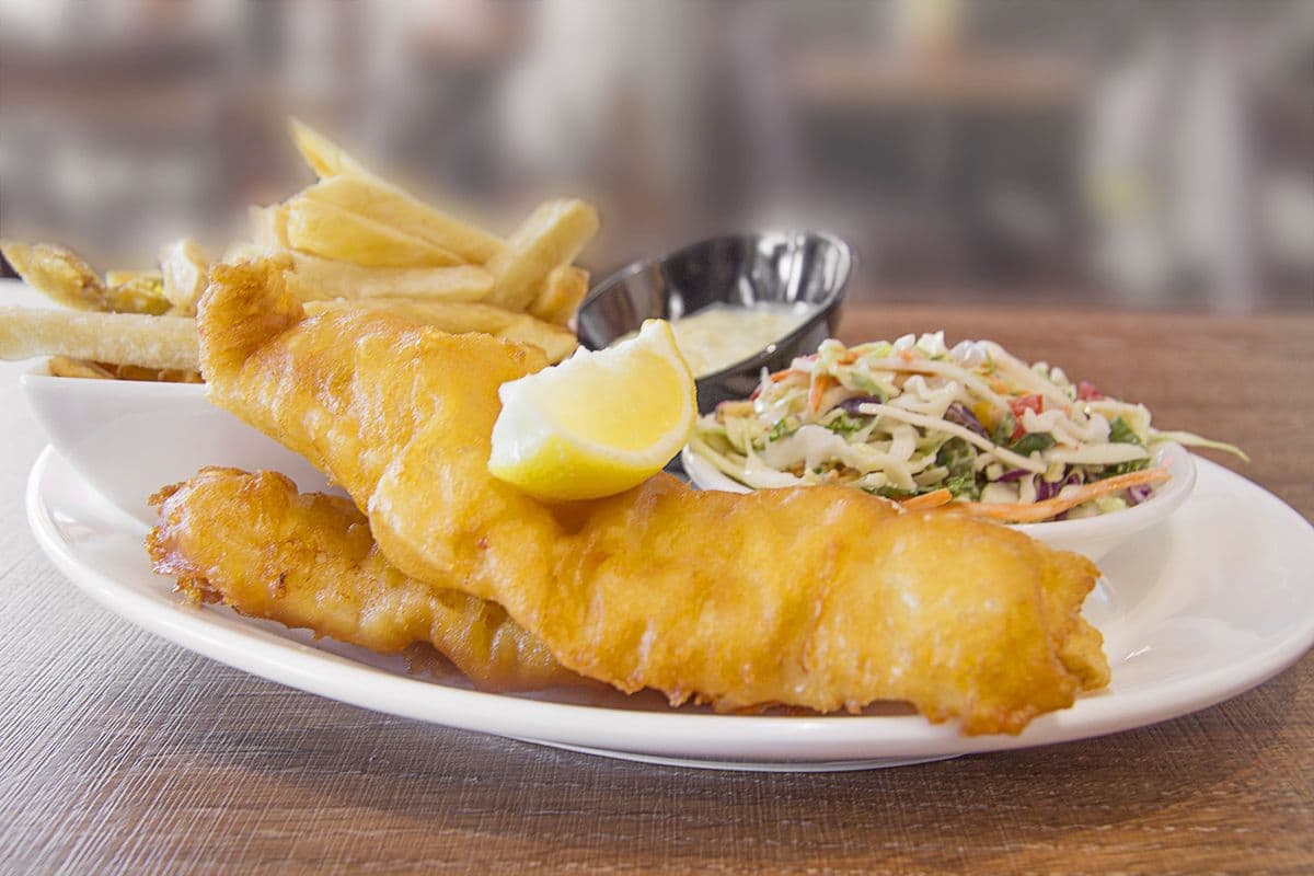 HAND-BATTERED FISH AND CHIPS