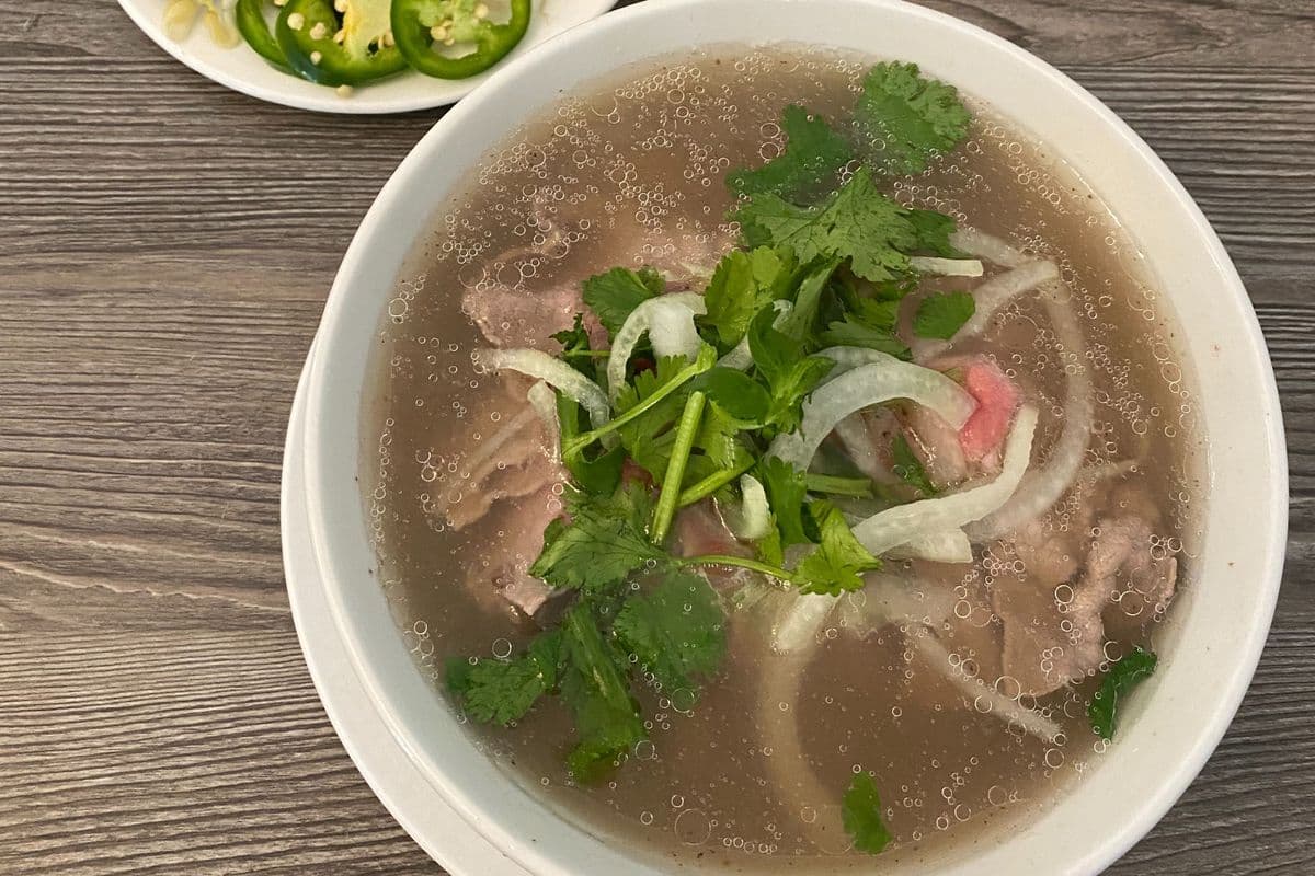 24. Large Rare Sliced Beef and Rice Noodle Soup - Pho Tai
