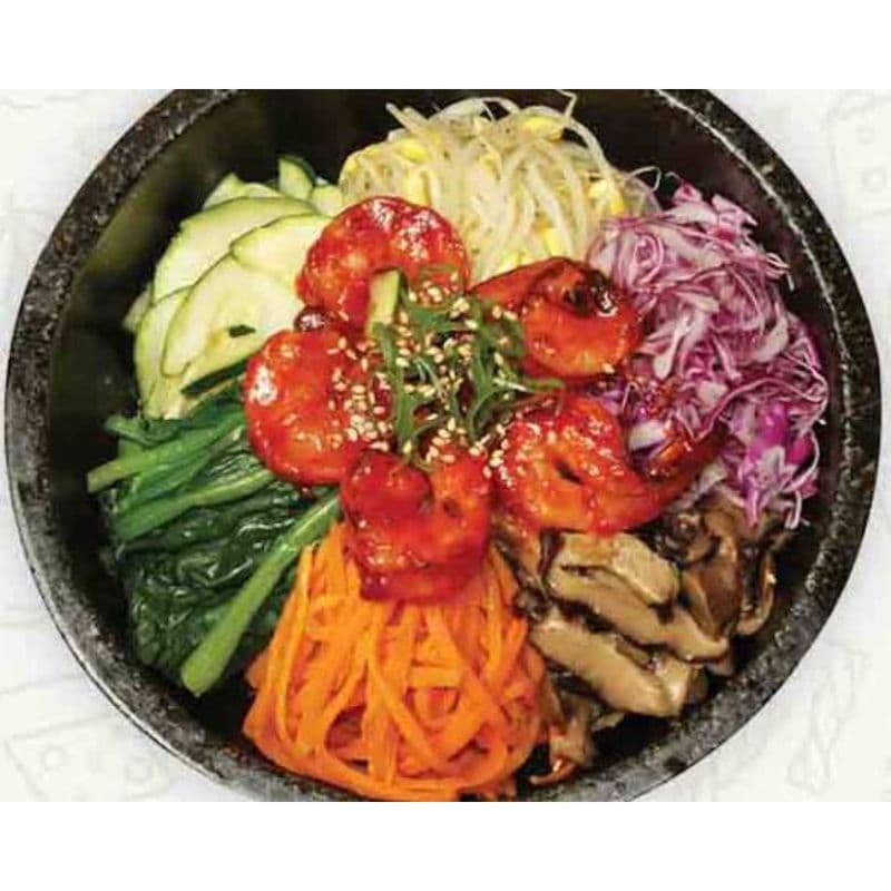 64. Spicy Shrimp Hot Stone Pot Bibimbap