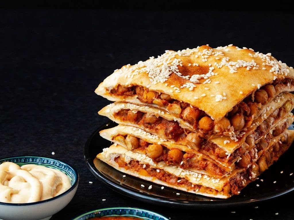 Curried Chickpeas Naan