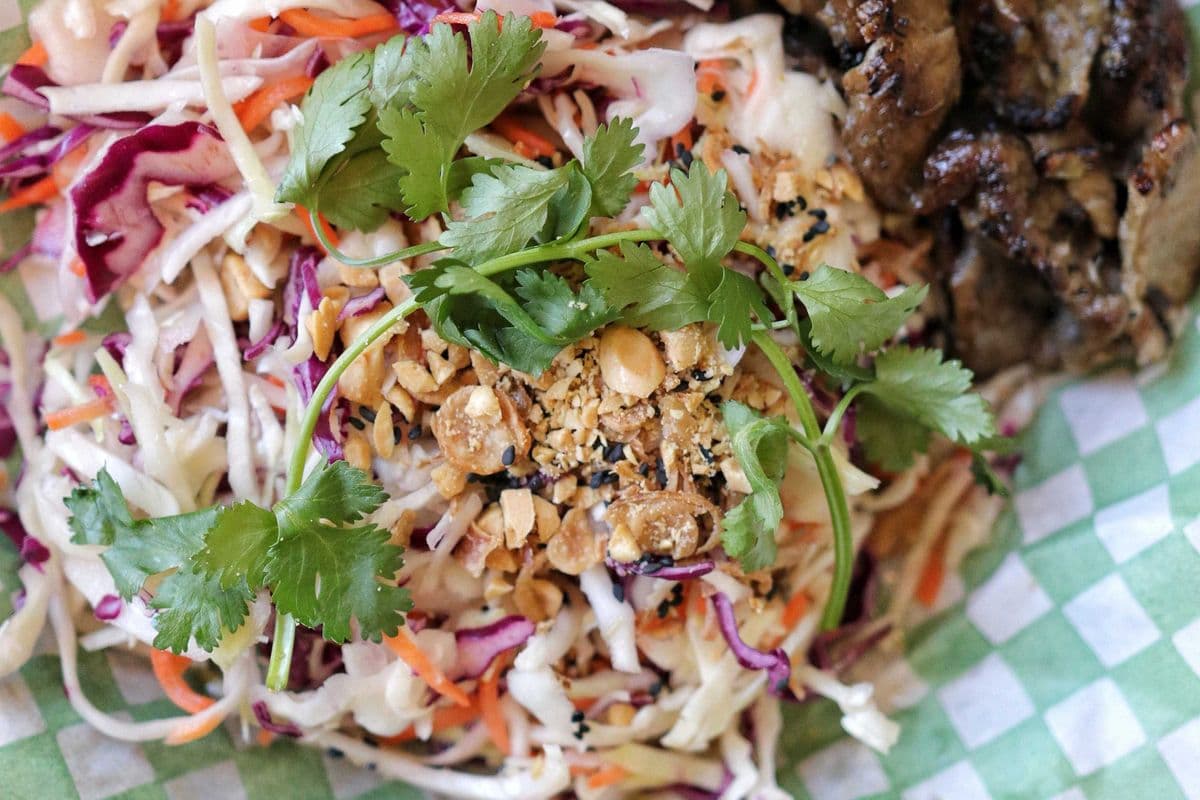 Viet Slaw with Mixed Lemongrass Chicken and Pork