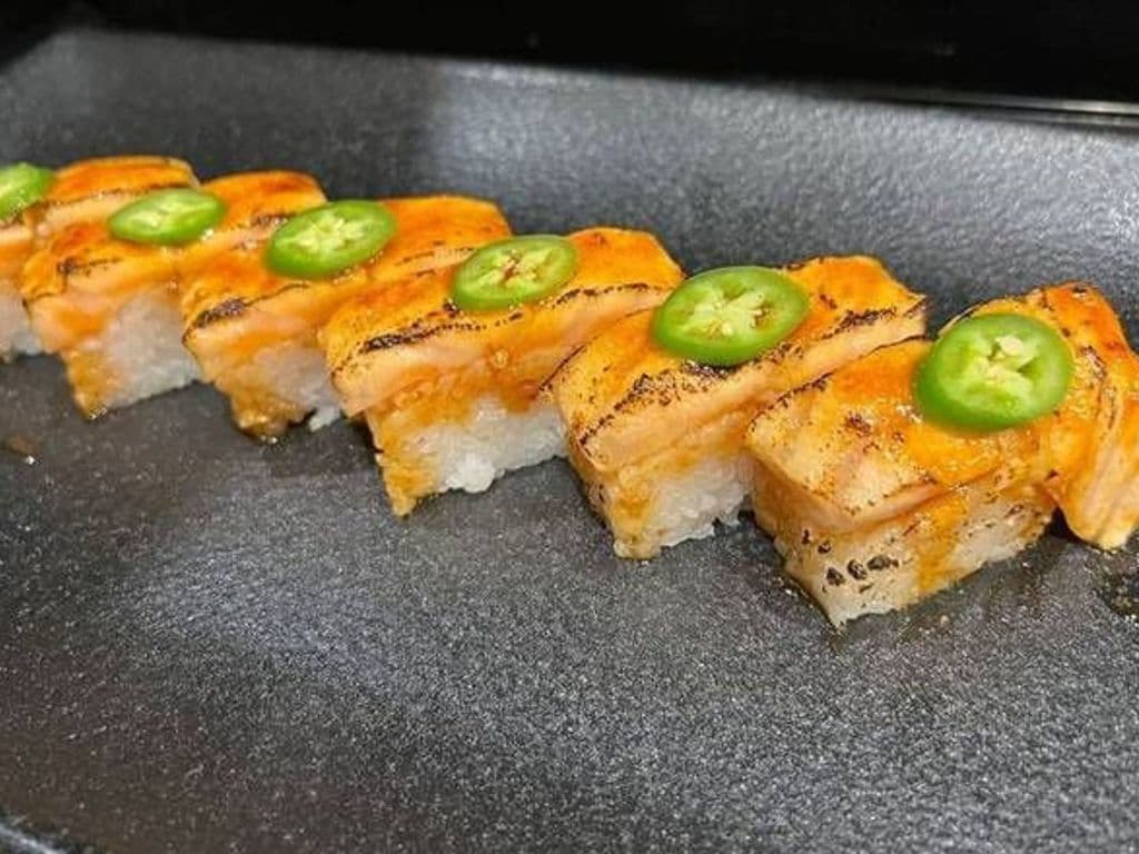 Aburi Spicy Salmon Battera
