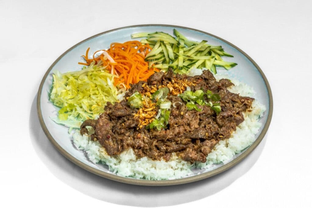 R84. Satay Beef on Rice