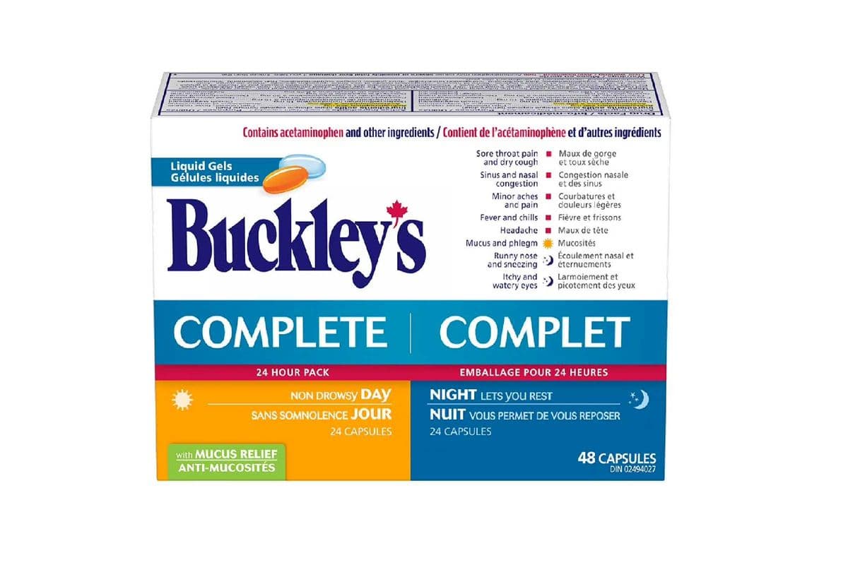 BUCKLEY'S MUCUS RELIEF 24 HOUR PACK LIQIUD GELS DAY AND NIGHT 24 PACK (24 CAPSULES )