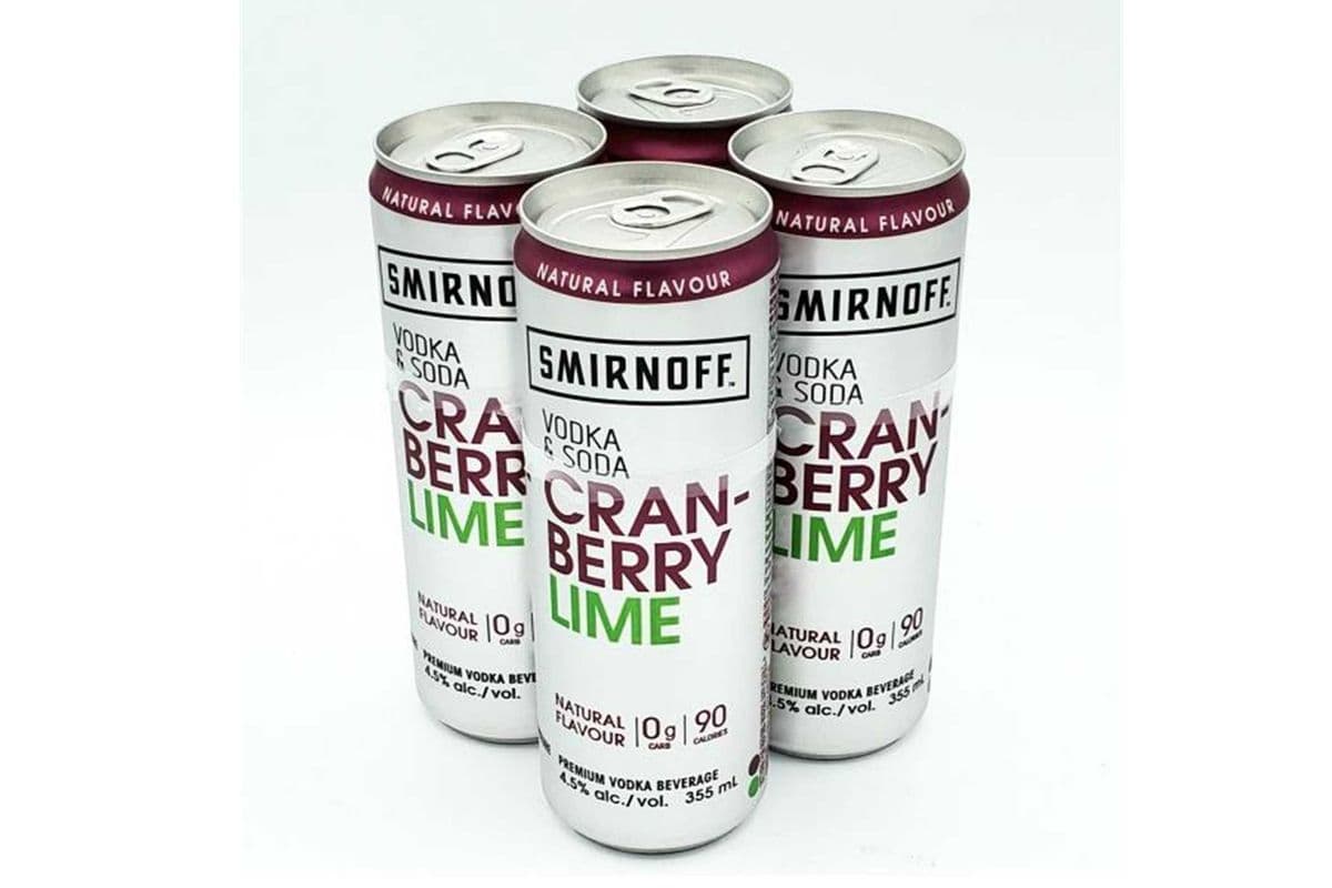 SMIRNOFF VODKA & SODA CRANBERRY LIME 4 CANS (4 x 355 ML)