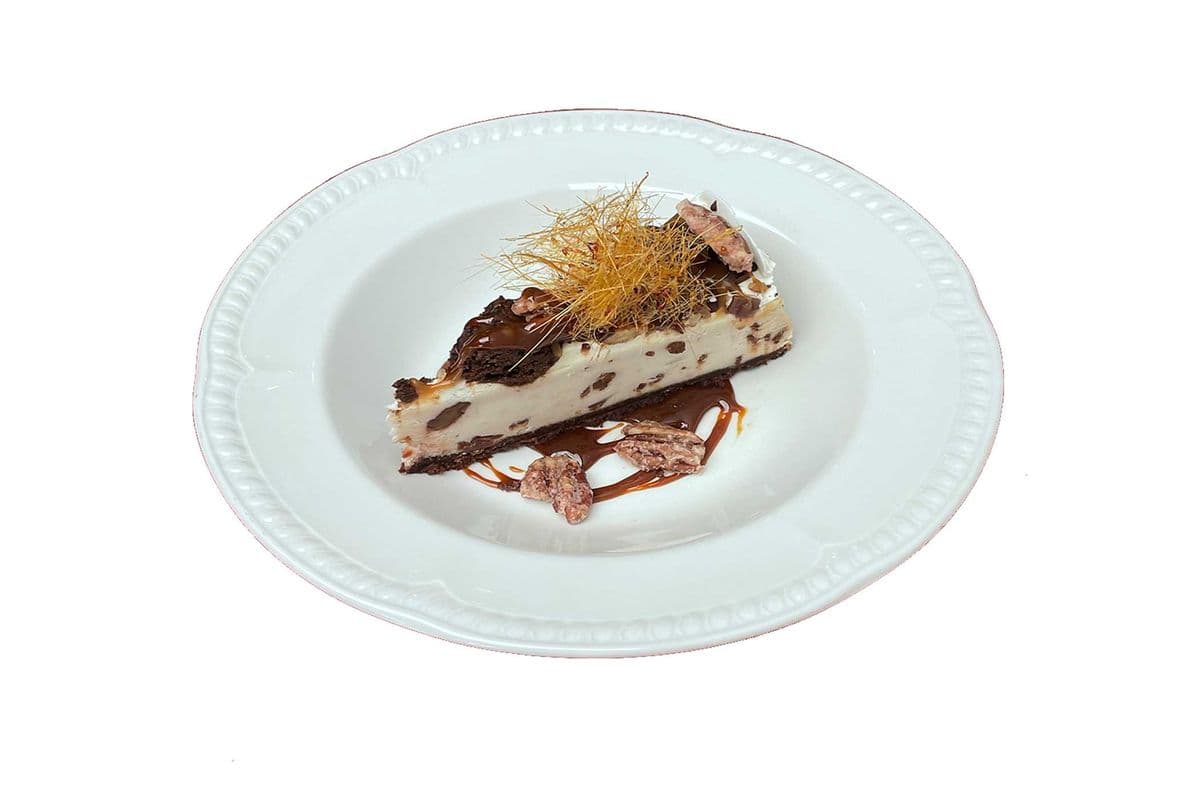 Turtle Cheesecake with Candied Pecans (GF)
