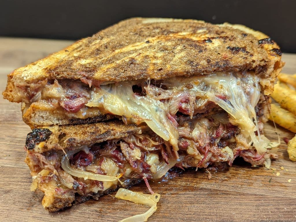 Smoked BBQ Pulled Beef Melt (Individual)