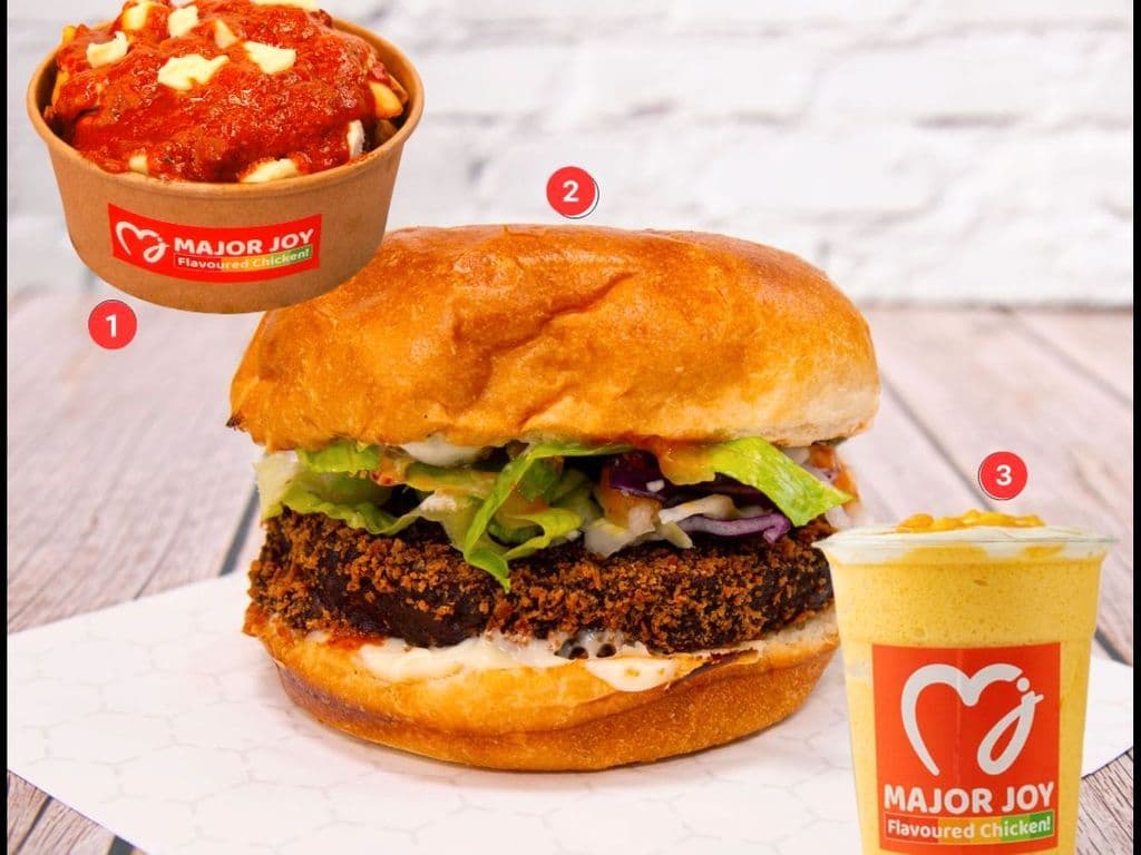 Mega Veggie Meal - Sandwich, Butter NO-Chicken Poutine & Shake