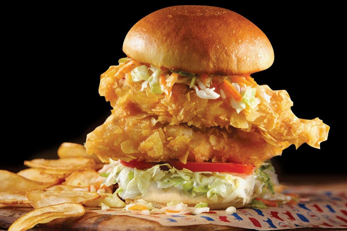 Messy Fish Sandwich