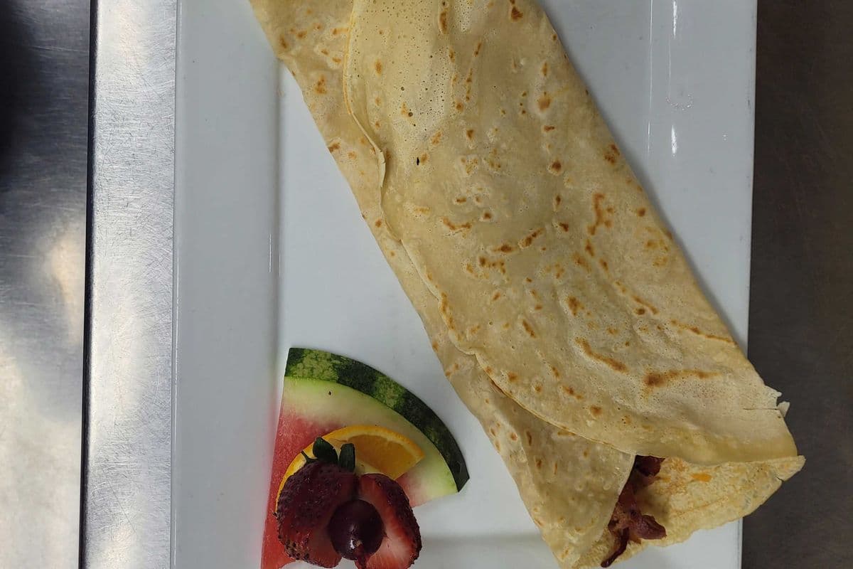 Bacon and Cheddar Cheese Crepe