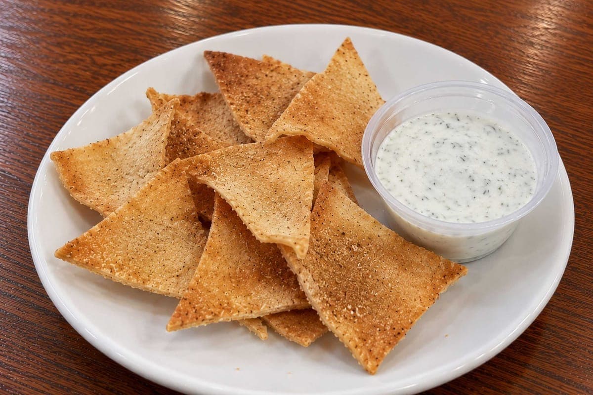 Crispy Pita with Hummus or Tzatziki