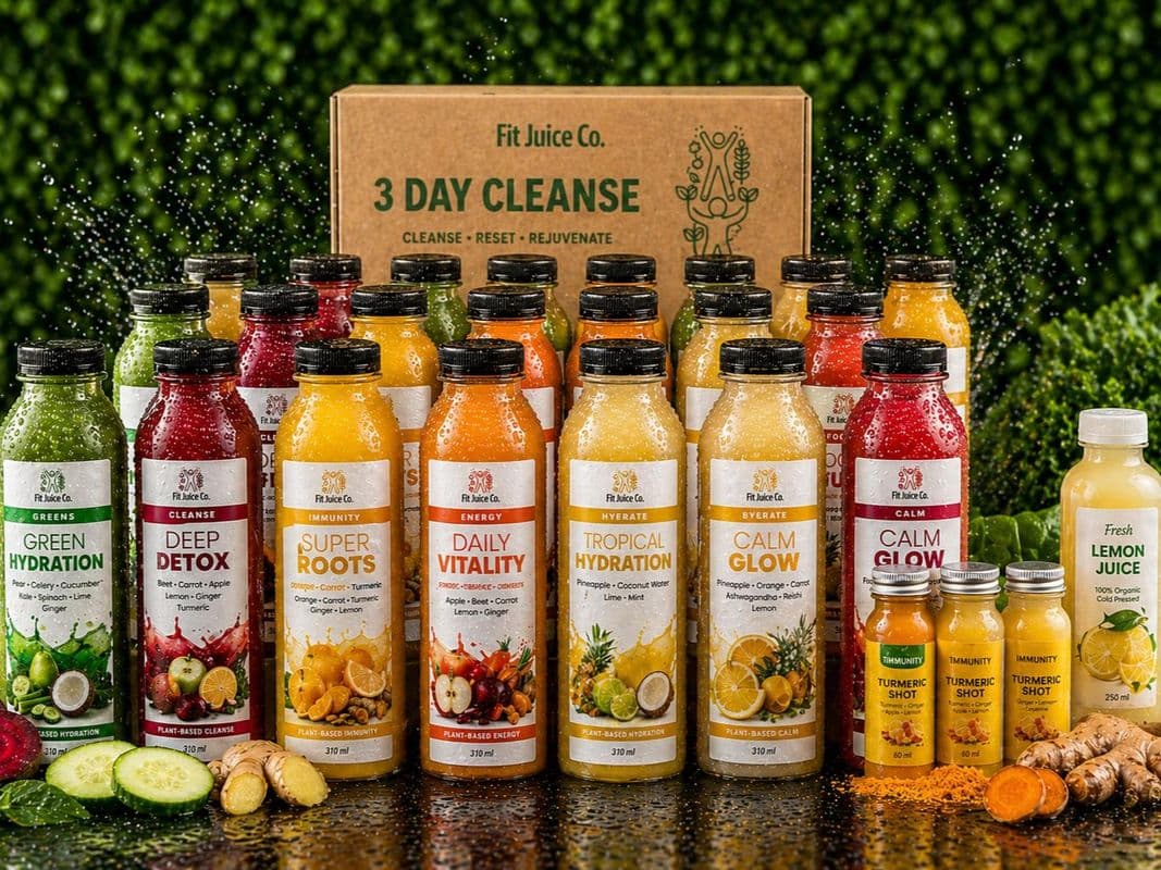 Slim Down 3 Day Cleanse - 18 Juices, 1 Lemon Juice, 3 Wellness Shots)