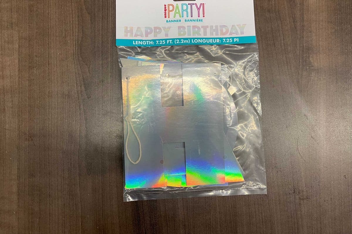 Banner Iridescent Foil Bday 7.25ft (7.25ft)