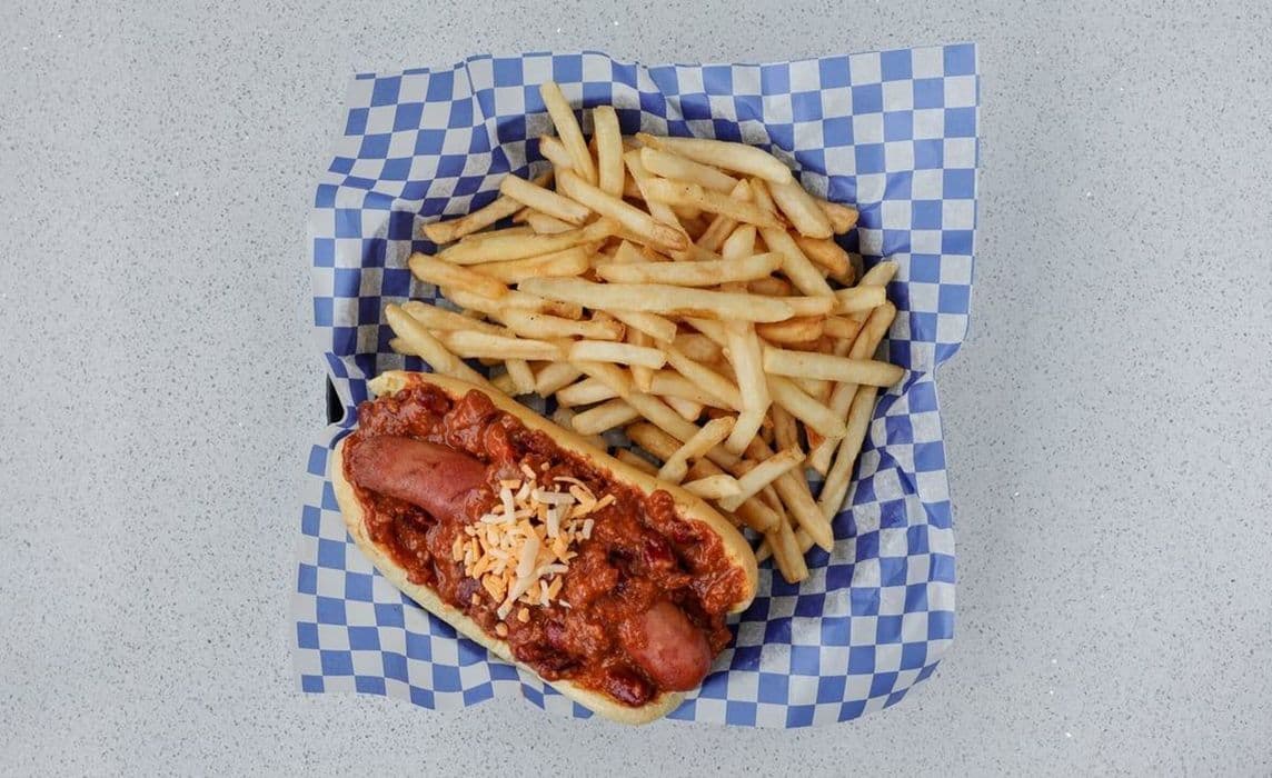 Chilli Dog and Fries