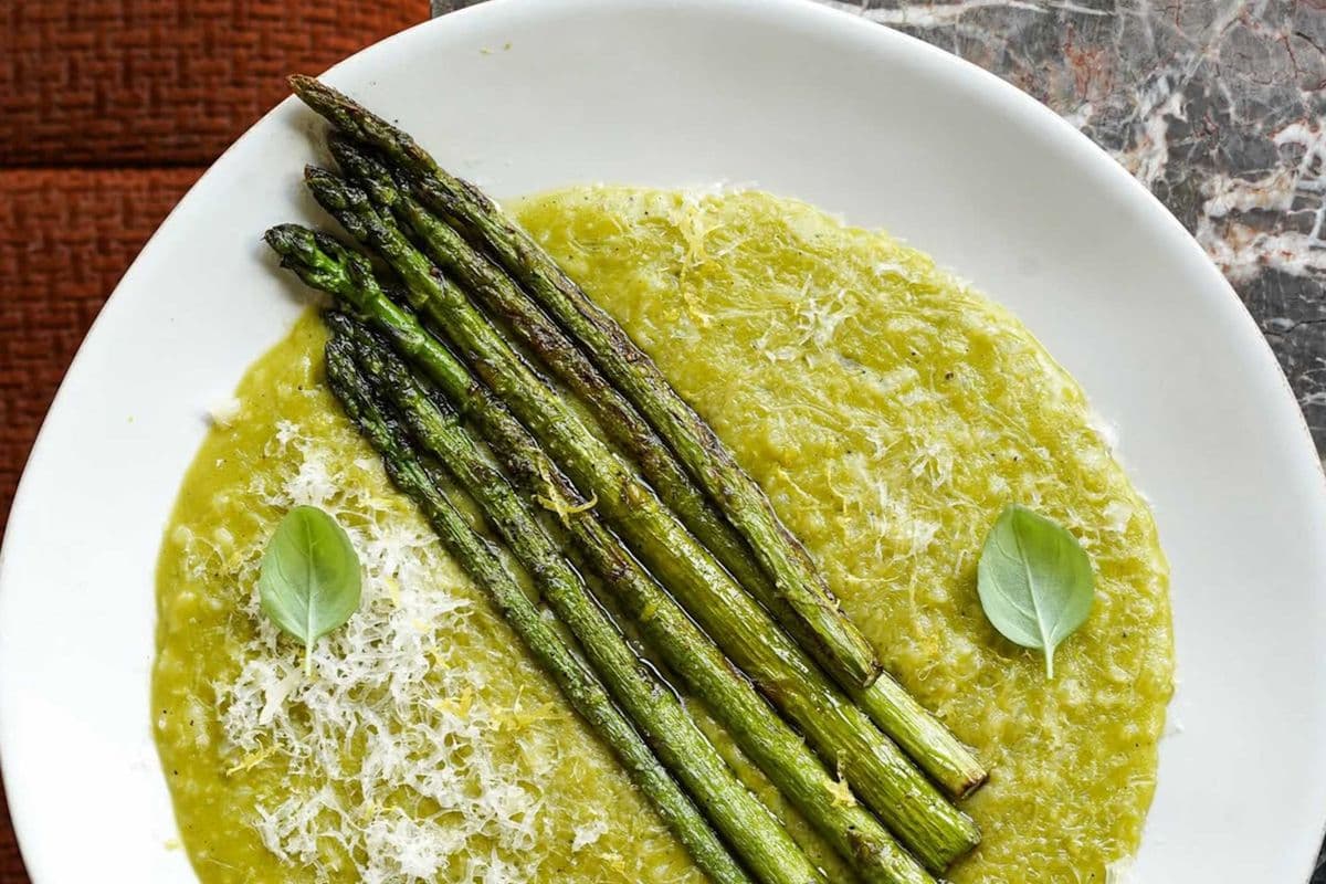 Asparagus Risotto (Vegetarian or Vegan) (GF)