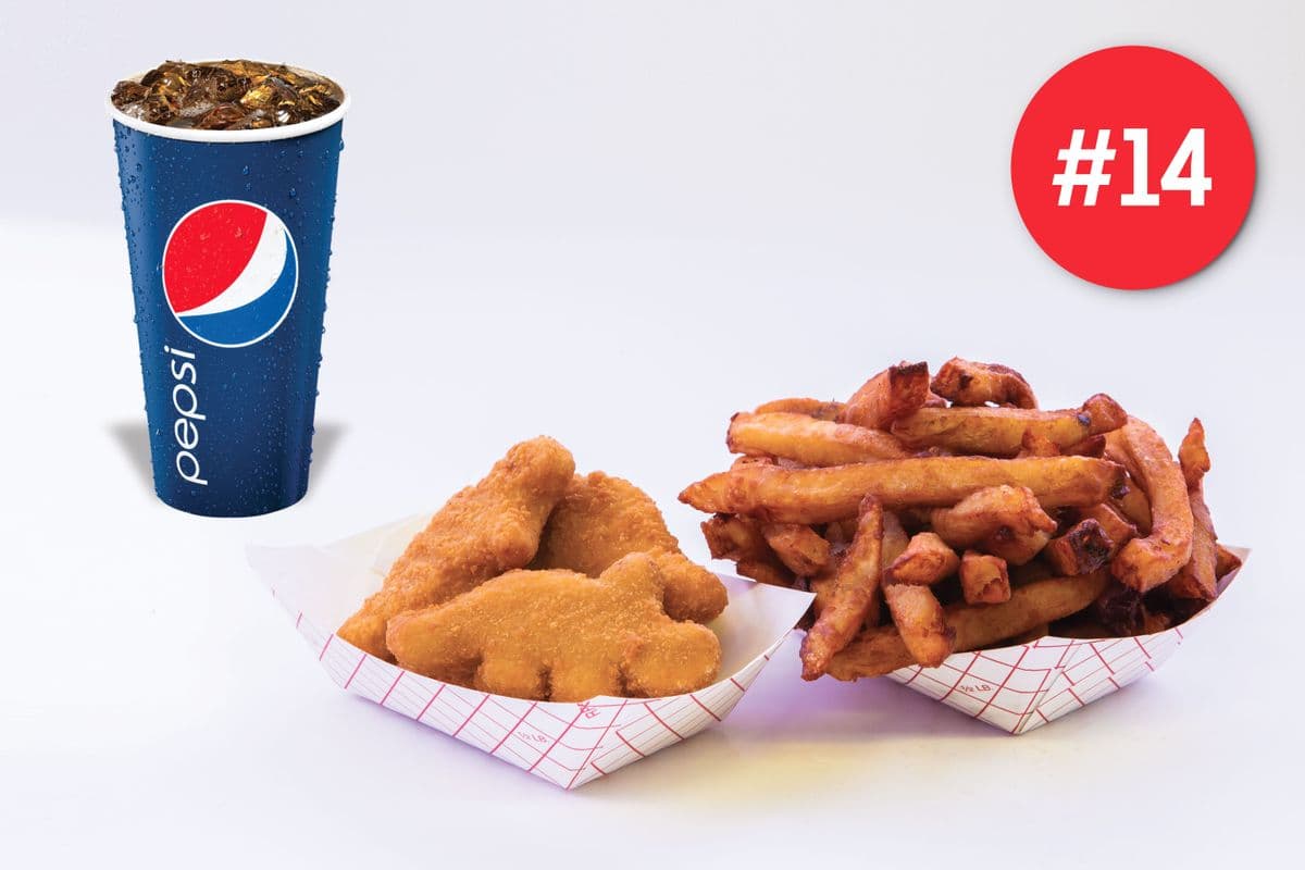 TRIO #14 5 CROQUETTES DE POULET + FRITES + LIQUEUR