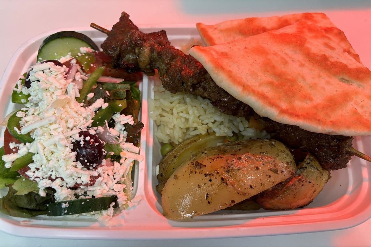 Half Pork Souvlaki Platter