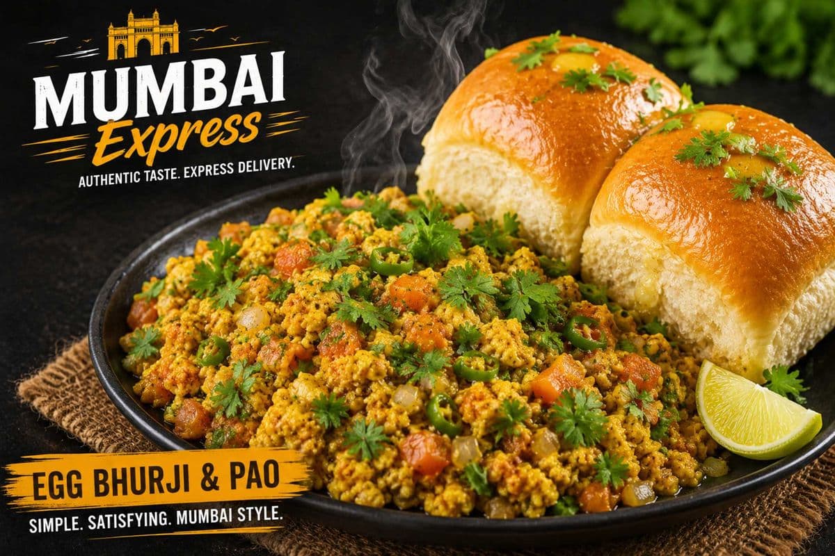 Egg Bhurji Pav (2 eggs)