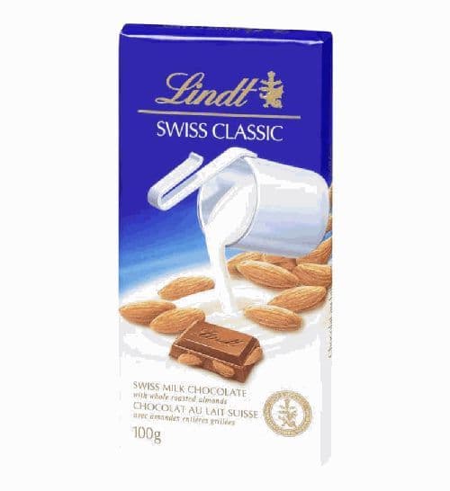 Lindt Bar Swiss Chocolate Almond 100g
