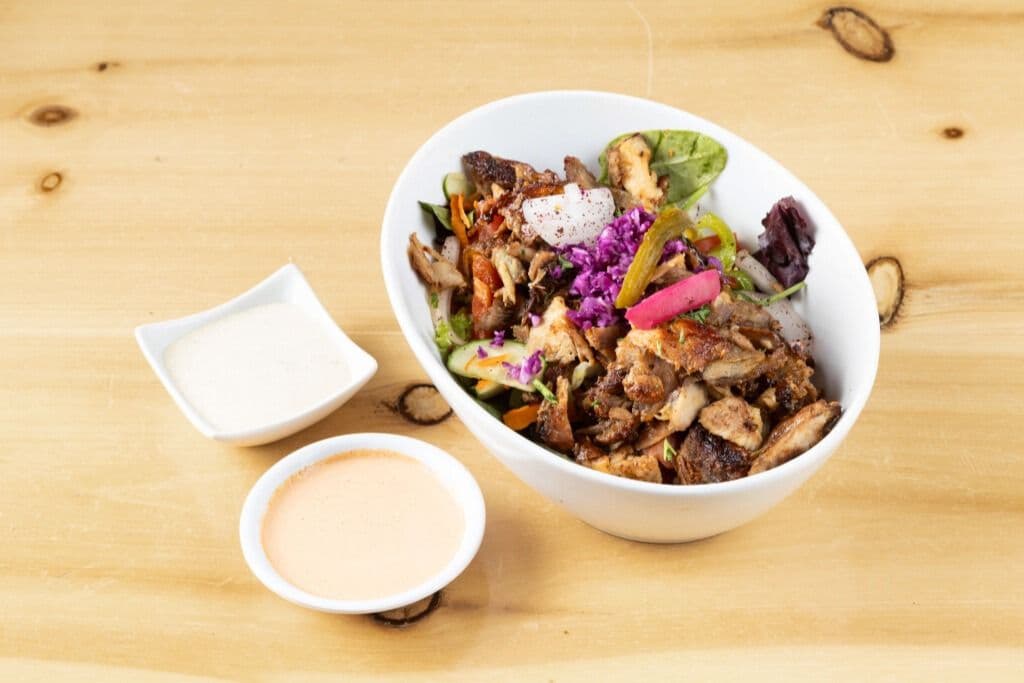 Chicken Shawarma and Twelve Spices Basmati Biryani Bowl