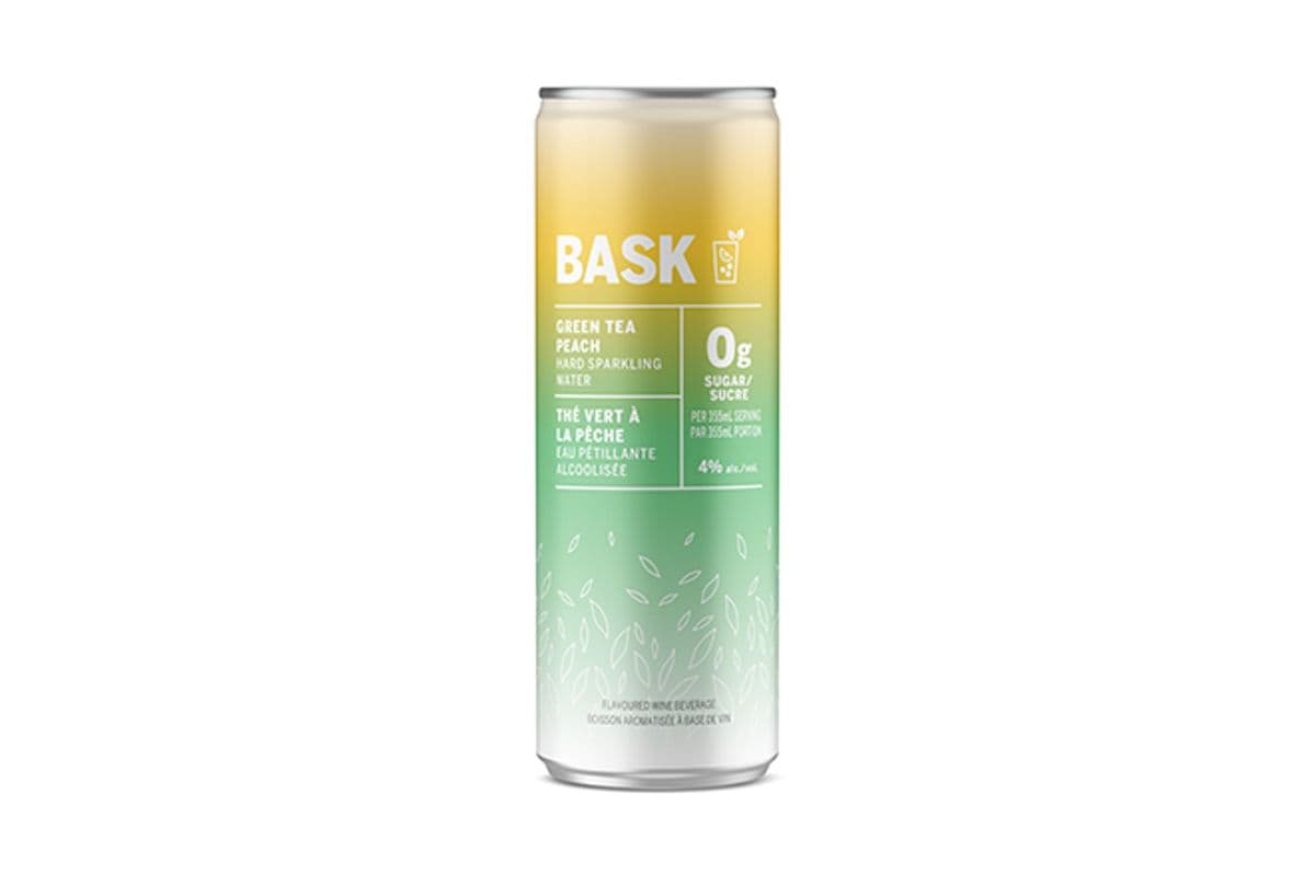 BASK Green Tea Peach Hard Sparkling Water (1 x 355mL)