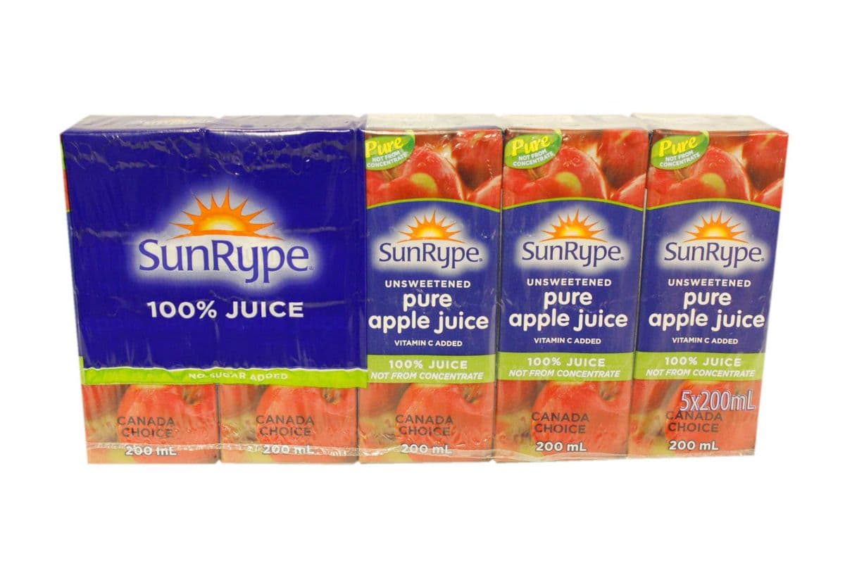 SunRype Unsweetened 100% Apple Juice (5 x 200 ml)