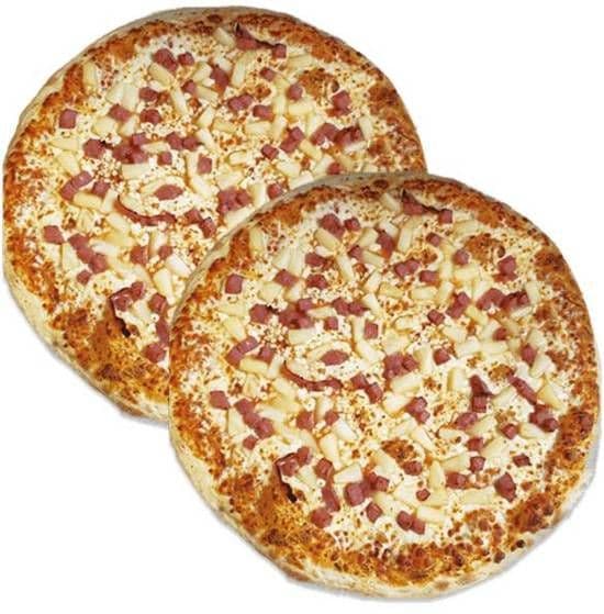 Two 10" Small Hawaiian Pizzas / Deux pizzas petite de 10" hawaïennes
