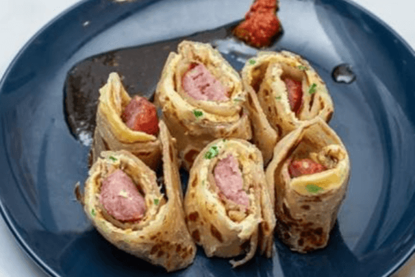 Cheese and Beef Sausage Egg Wrap 芝士牛肉香腸蛋餅