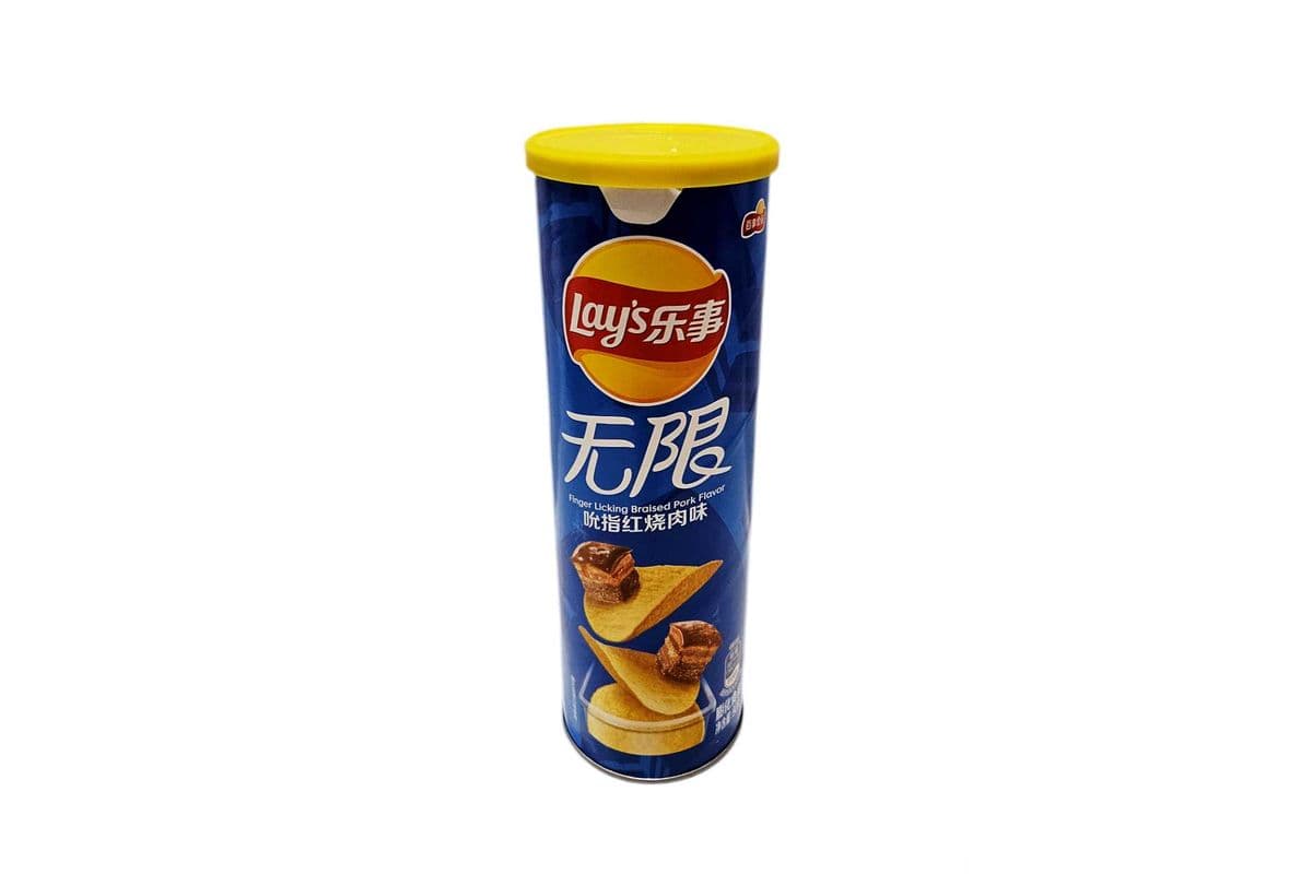 Lay's Potato Chips Braised Pork Flavor(乐事 薯片 无限吮指红烧肉味)