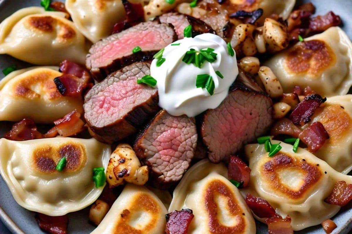 Bacon Cheesesteak Pierogi