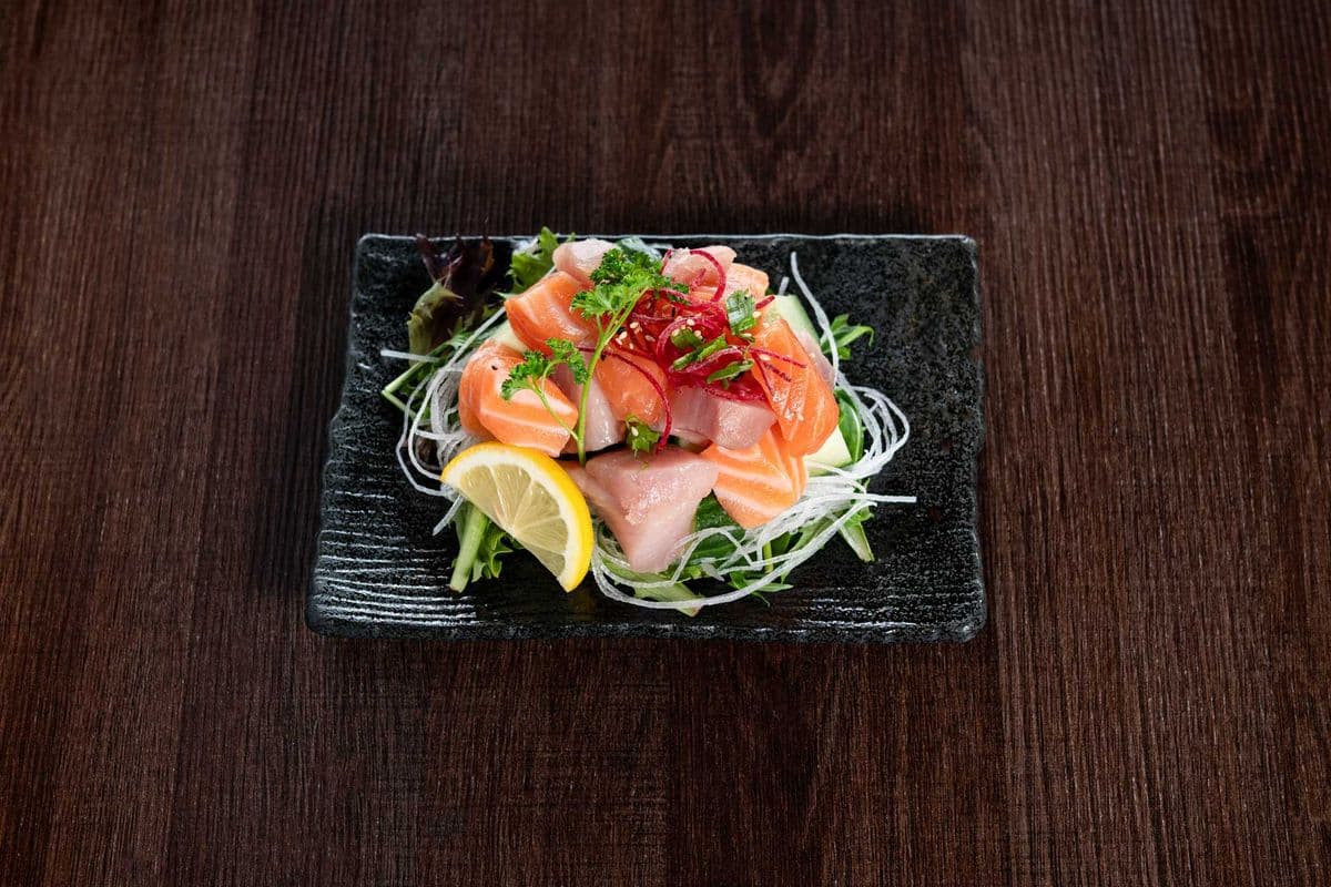 Spicy Tuna and Salmon Sashimi (Full)