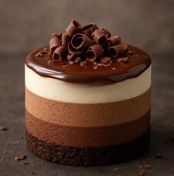 Three Chocolate Mousse Cake