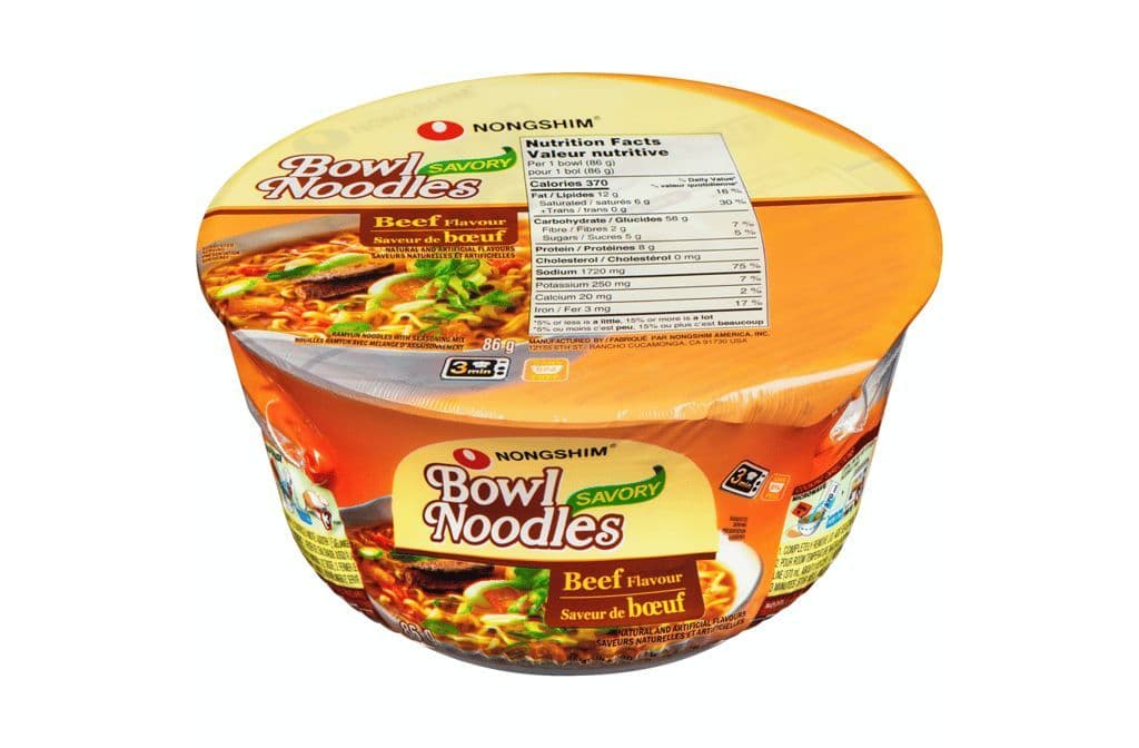 Nongshim Bowl Noodles Savoury Beef Soup 86g