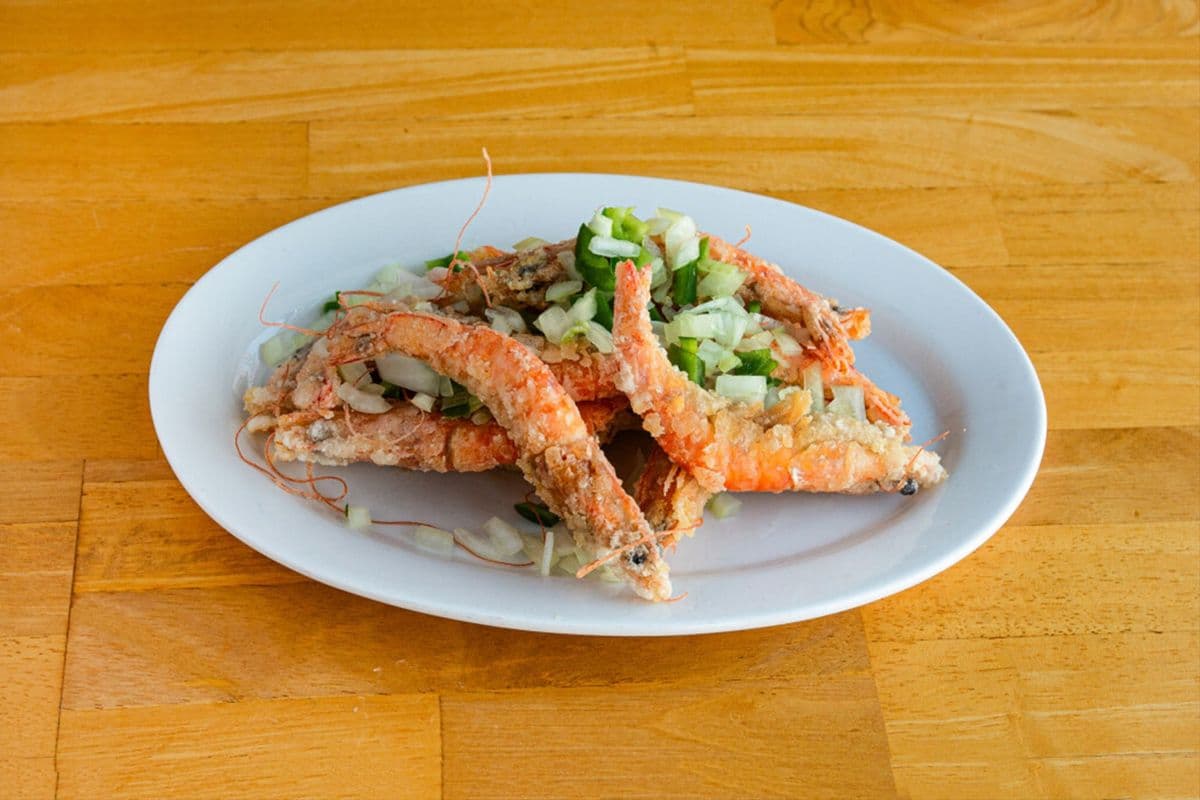 Whole Shrimp with Head and Skin on with Peppers and Five Spice