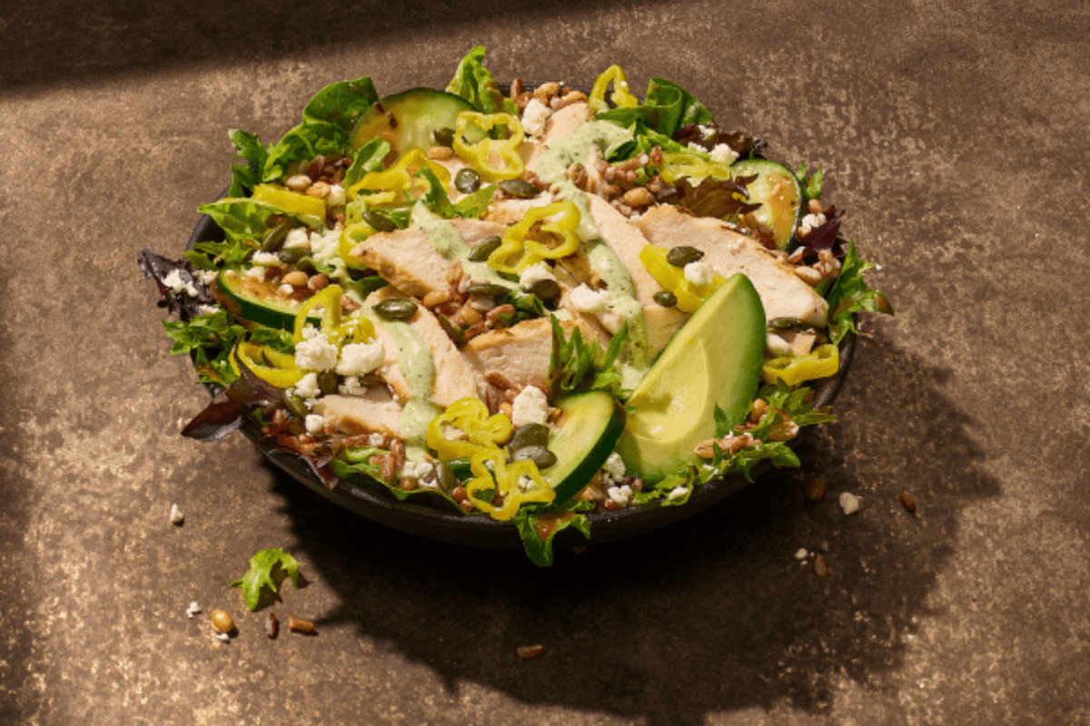 Balsamic Chicken Greens with Grains Salad