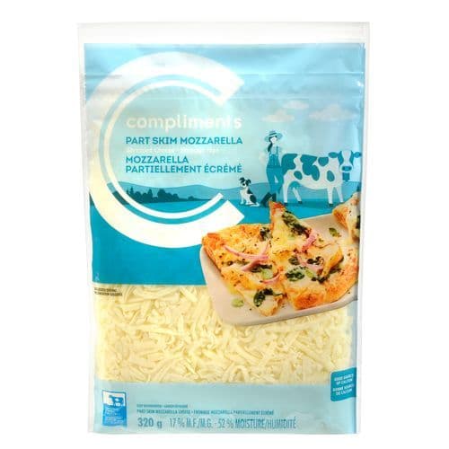 Compliments Cheese Mozzarella Part Skim Shredded 320g