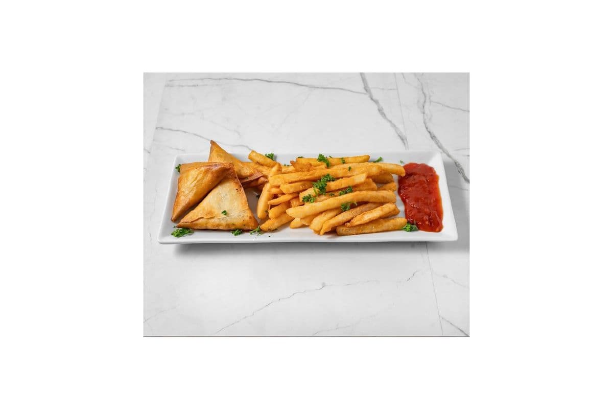 Beef Samosas (3 pcs) and Fries