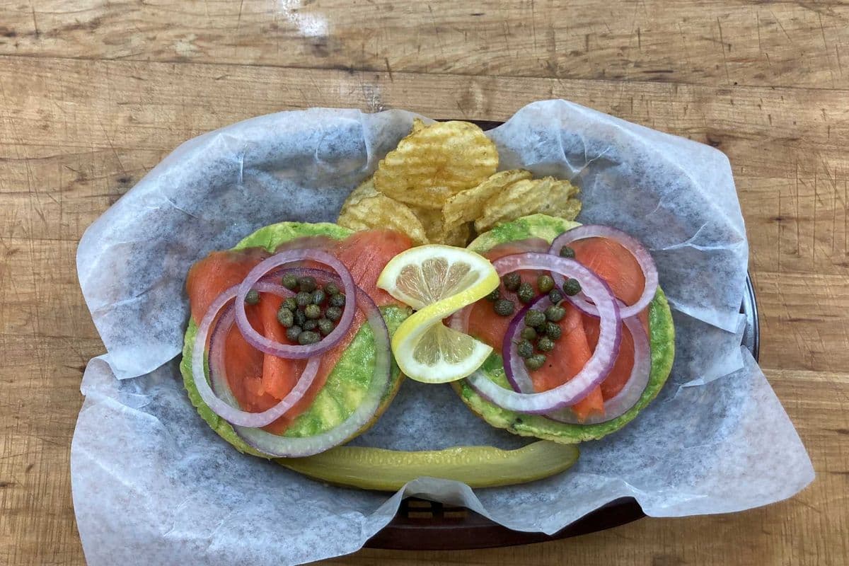 Lox and Avocado on a Bagel