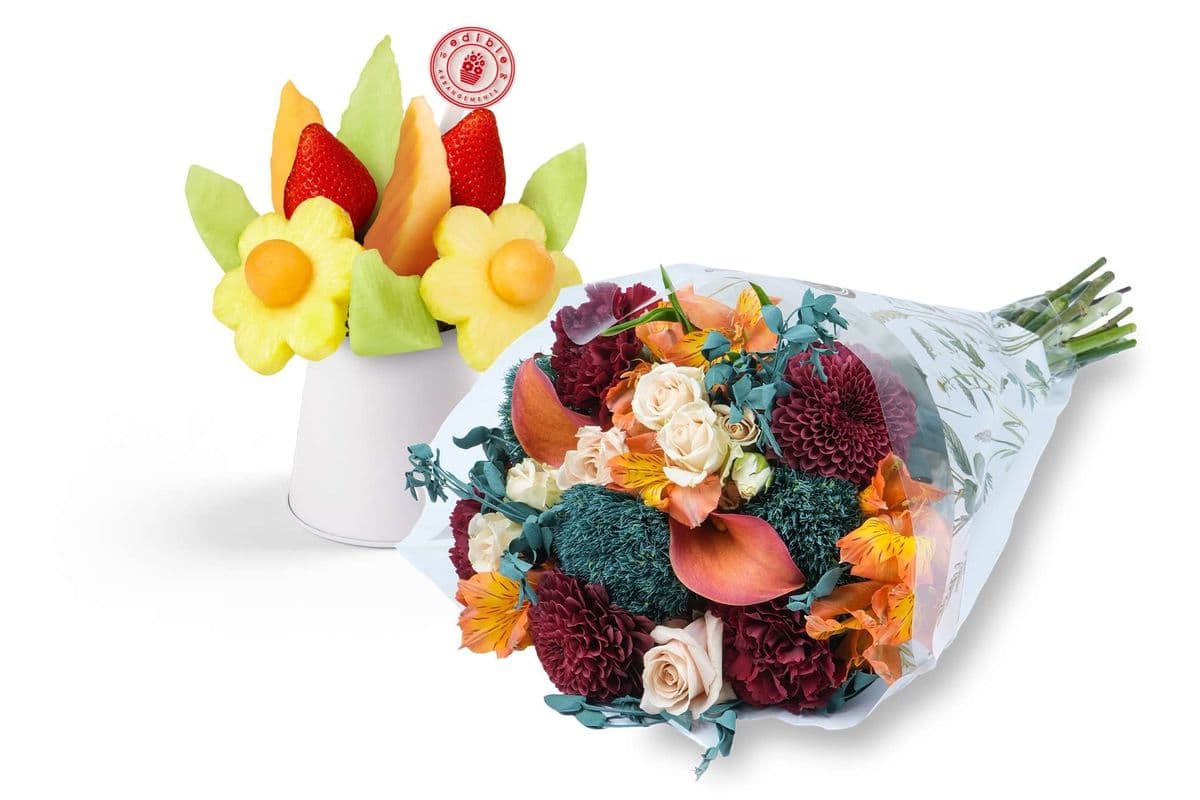 Sweet Appreciation Flowers & Fruit Bouquet Gift