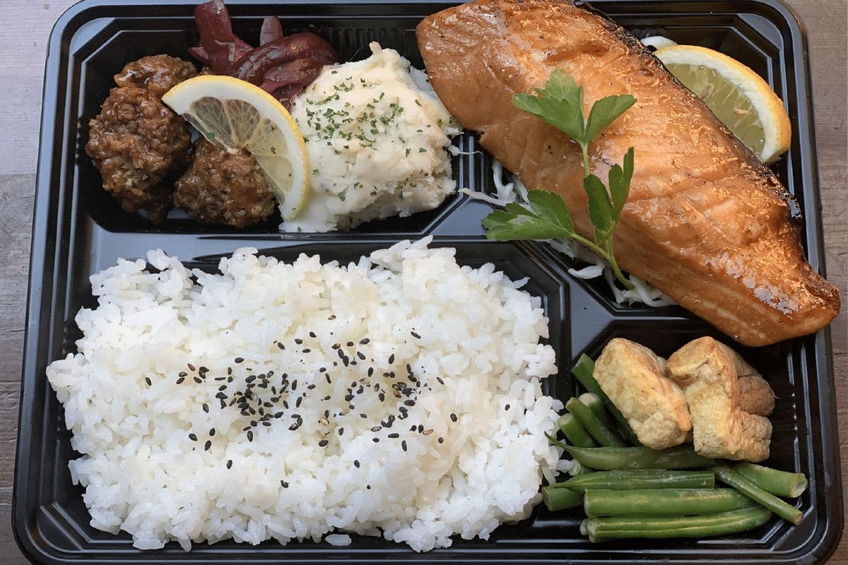 Grilled Salmon Bento Box