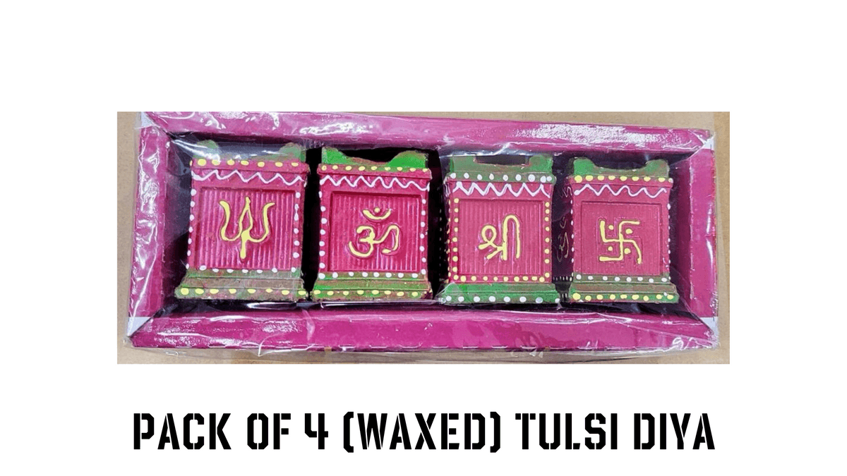 4 Pc Tulsi Diyas with Wax