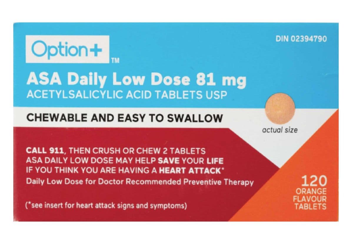 OPTION+ ASA 81MG DAILY CHEWABLE TABS 120 PACK (120 TABS )