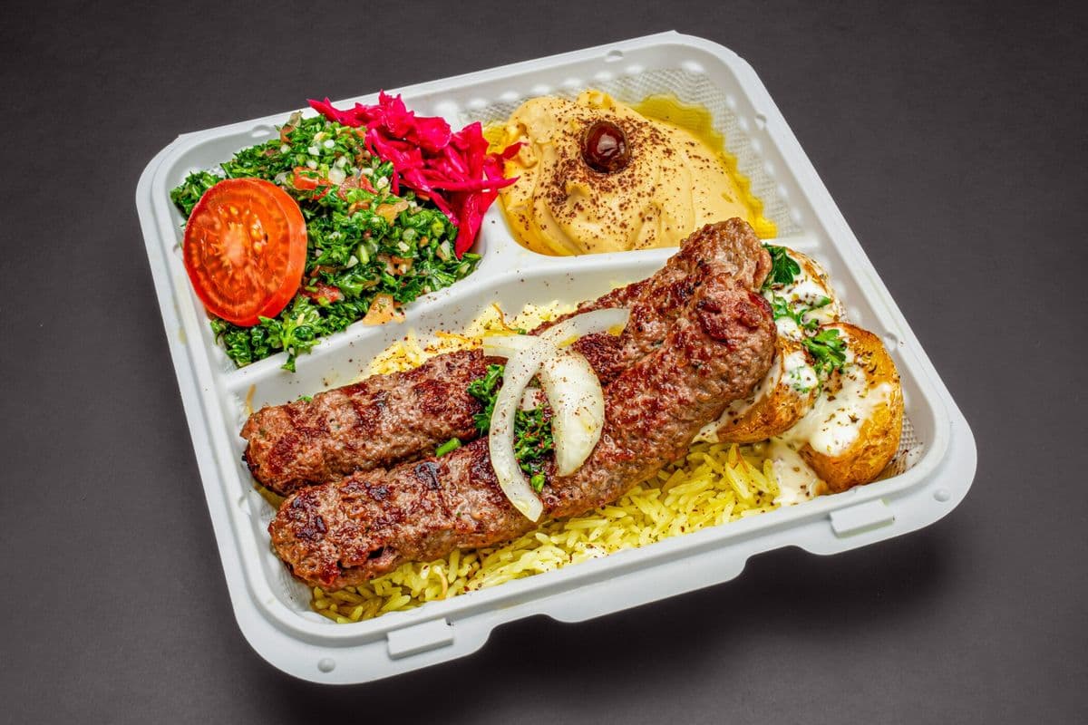 Charbroiled Lamb Kebab Platter