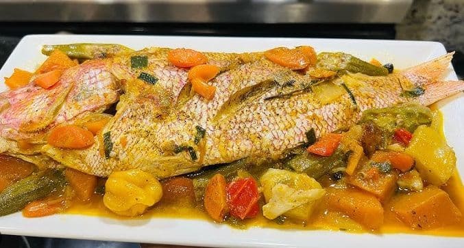 Coconut Steam Snapper Fish Meal